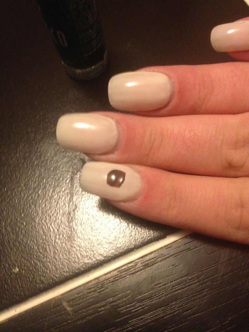 Use the brush that comes in your polish. (Make sure you have enough polish in the brush) And simply lie it on the nail. It may take a few tries, but it's quite simple once you get it.