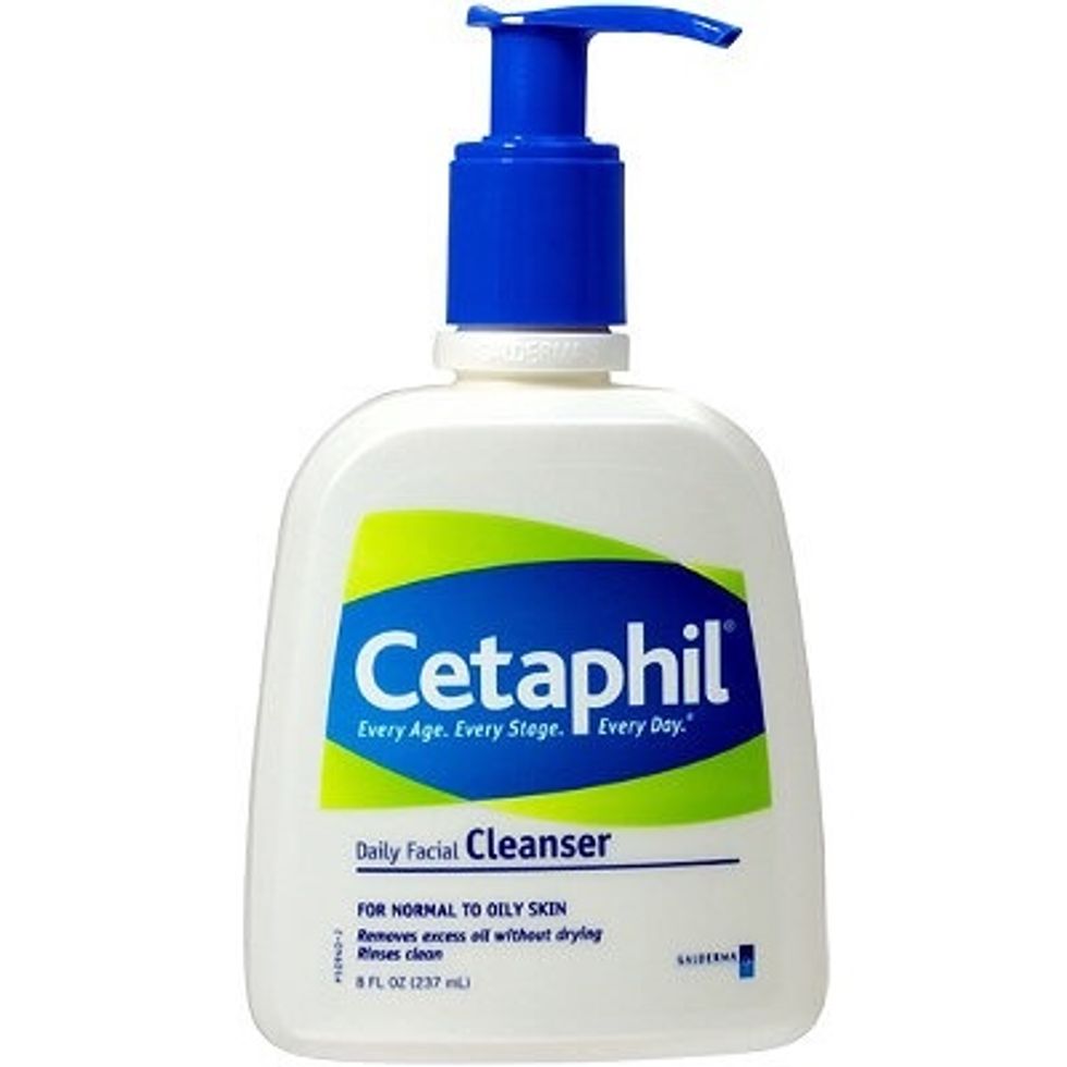 Use the Cetaphil face wash to get all the germs,dirt,etc. off your face.