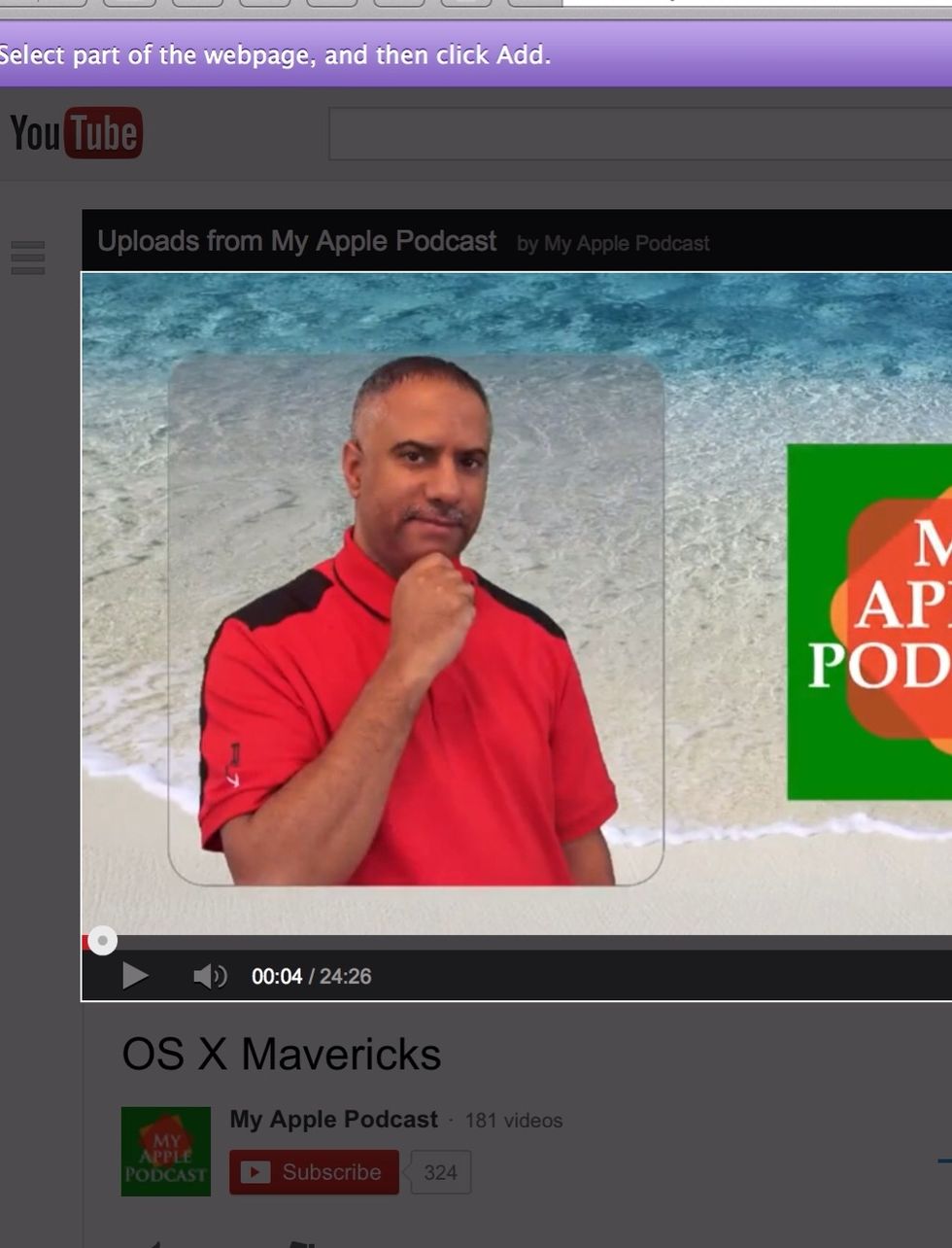 Use the crop tool to select the boundaries of your video (YouTube).