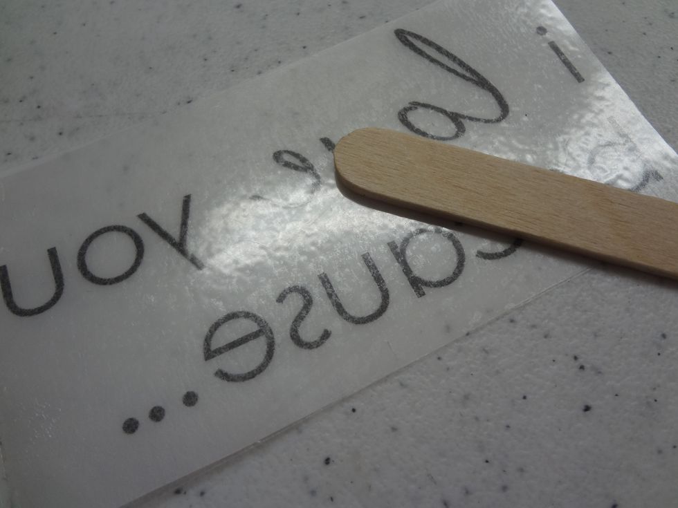 Use the directions from our DIY Wedding Date Frame to print and prepare your phrase using Grafix Rub-Onz. https://snapguide.com/guides/diy-a-custom-wedding-date-frame/