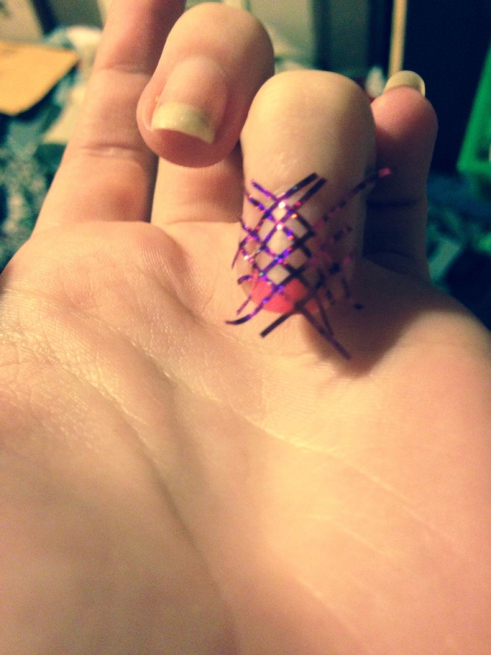 Use the dotting tool to fill in a few of the bottom diamonds