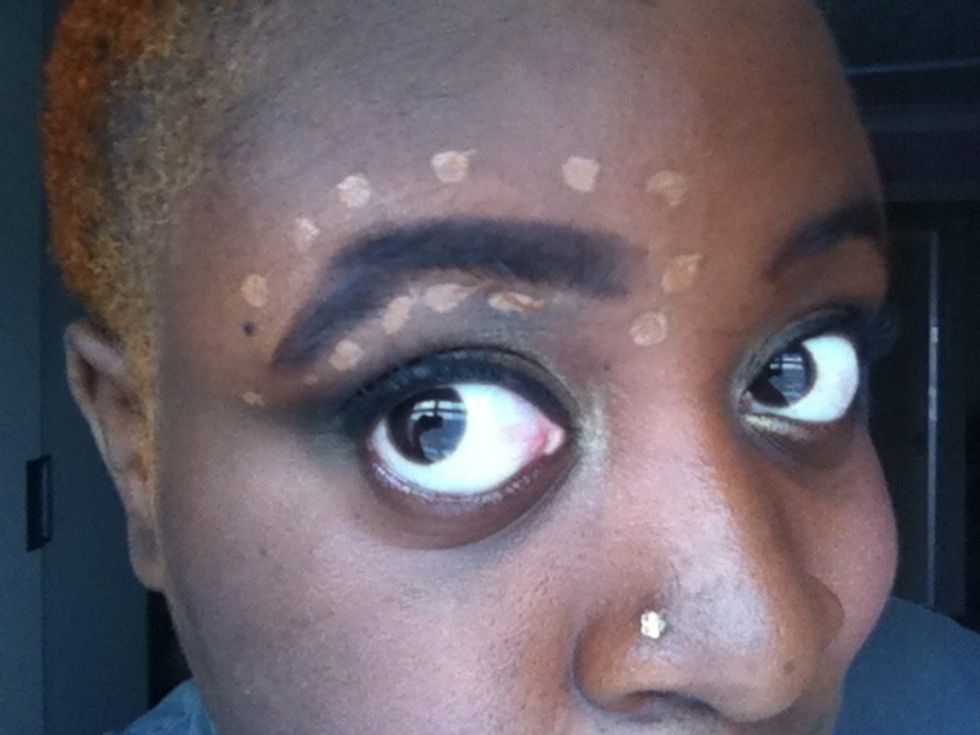 Use the foundation/concealer to define the shape and clear up any mistakes. I've used a lighter foundation to add a contour effect