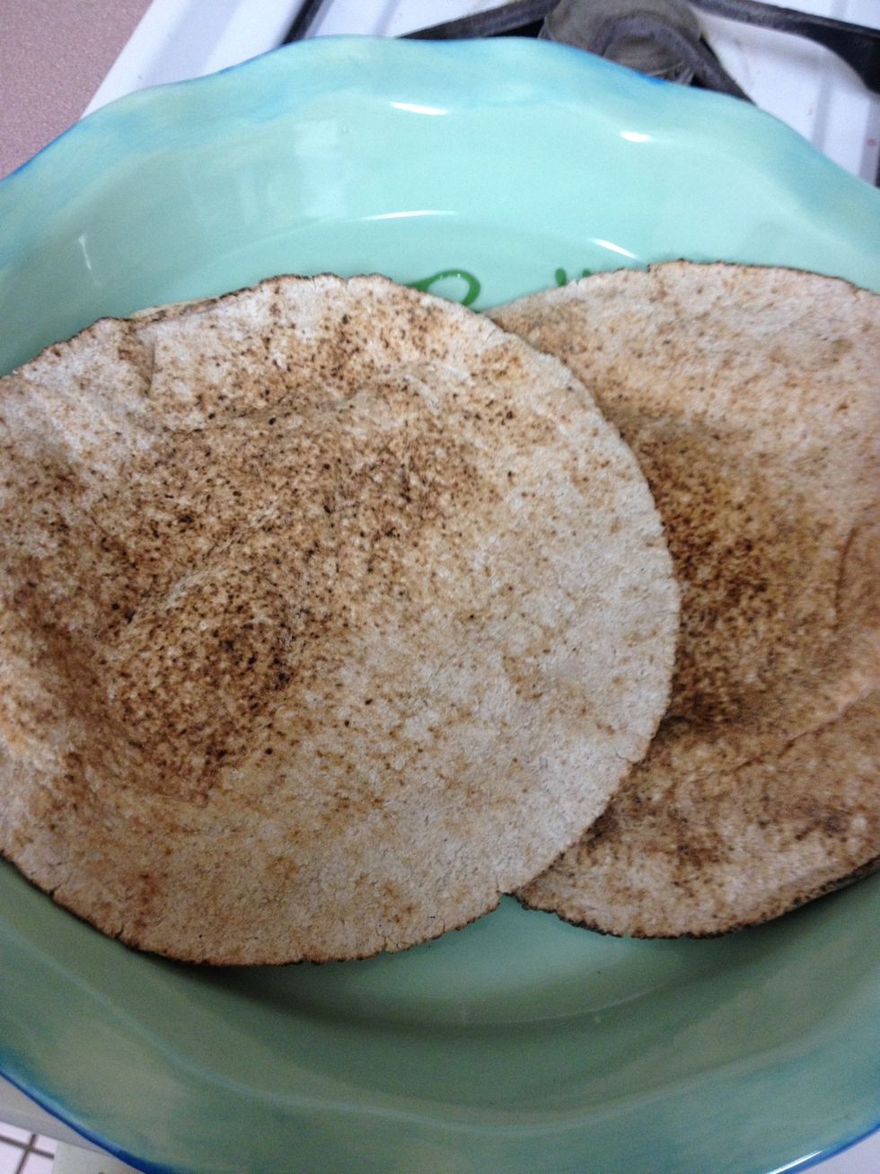 Use the heat in your oven to toast a few pitas ( you can also cut them into triangles and bake to make pita chips great for dipping into your super healthy eggplant caviar)