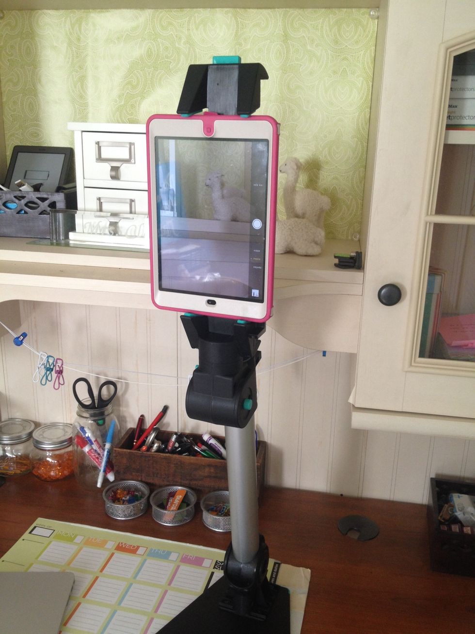Use the Justand V2 as a tripod to record with your iPad as a video camera. Student exit tickets anyone?