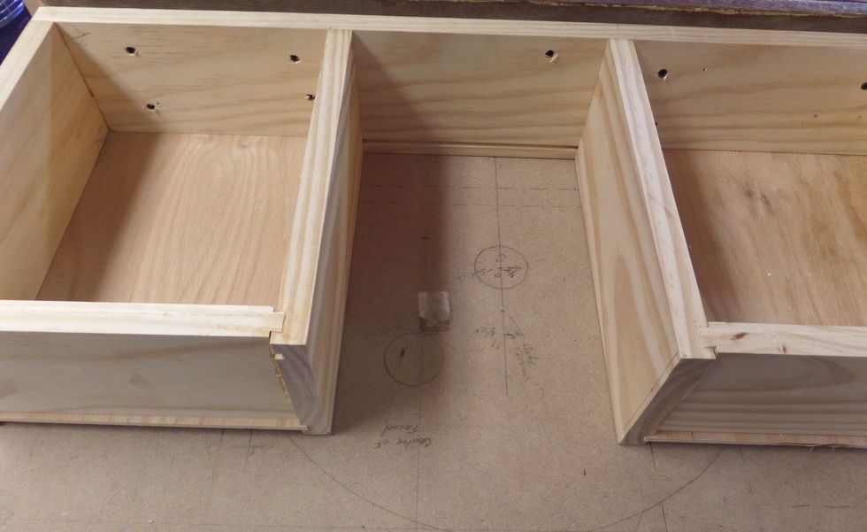 Use the MDF templet to establish the dimensions of box parts. The total length of the drawer must be one inch less than the total drawer opening to accommodate the side mount drawer slides.