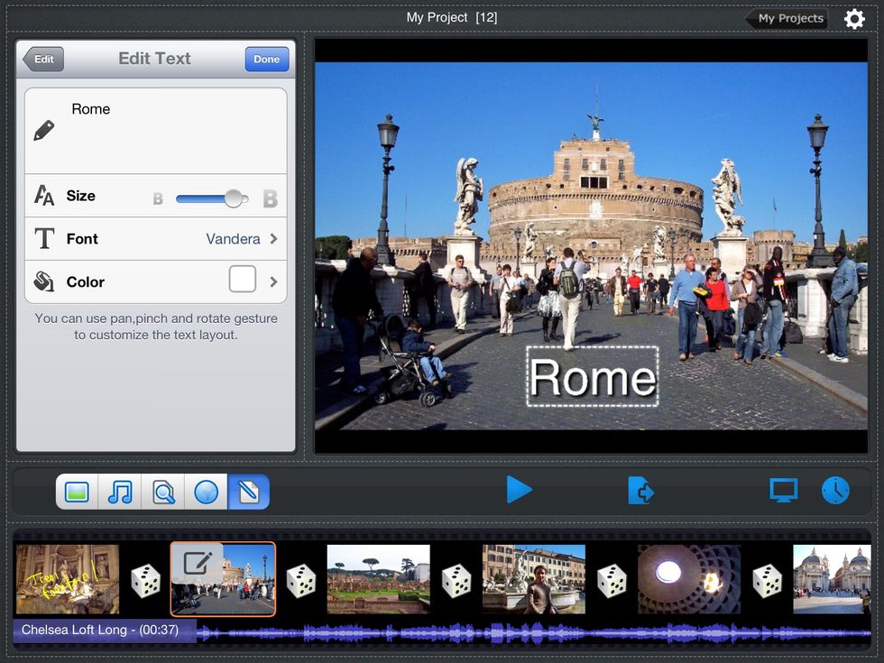 Use the menu on the bottom left to add text to your images.