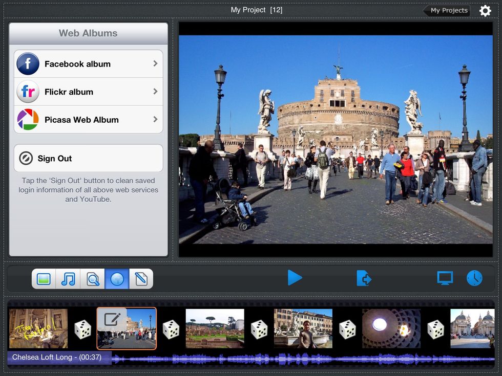 Use the menu on the bottom left to Import images from social media sites.