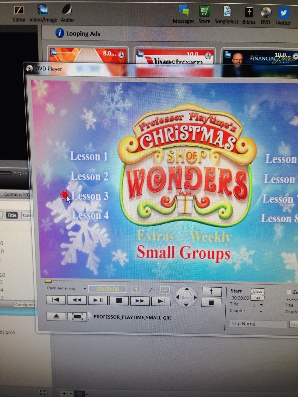 Use the mouse to move through the DVD menus
