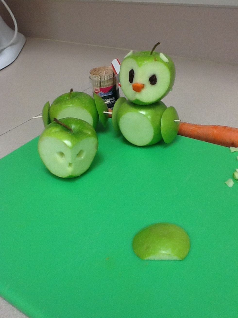 Use the other apple peel and cut into a rectangle