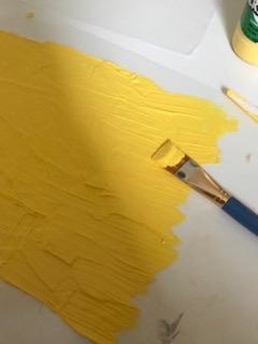 use the paint brush to make it flat, thin, and even