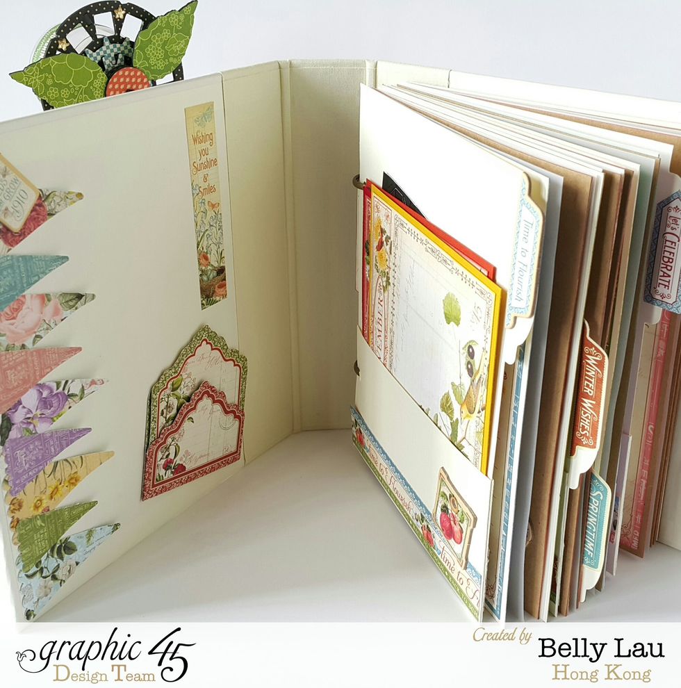 Use the pocket pages inside the Mixed Media Album for cards