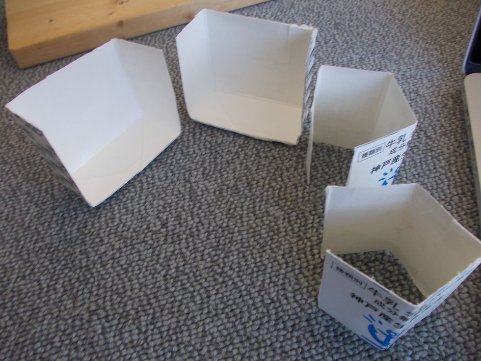 Use the second milk carton, ad cut into needed pieces. Look at the photo above