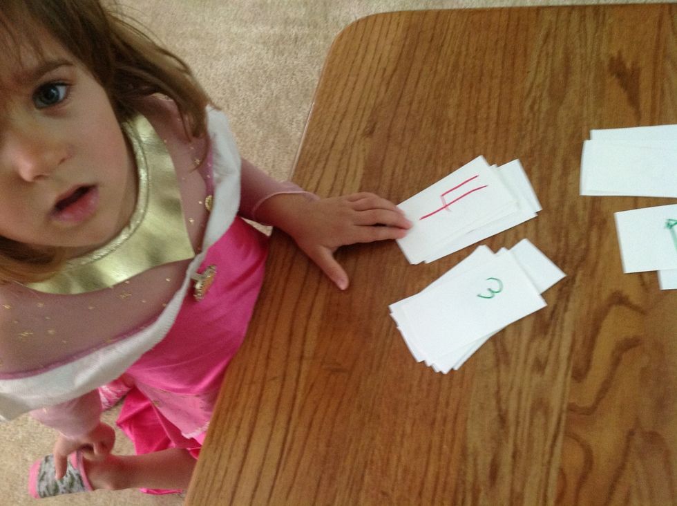 use the small cards to work your way through the numbers