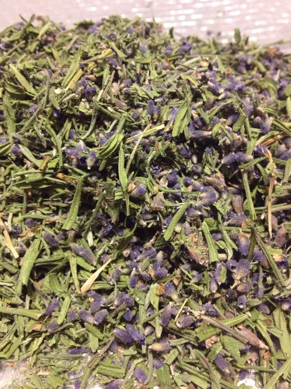 Use the stems for something like a fire starter in the fireplace or break the stems up and use them for the sachets as well. I broke them manually (time-consuming) but you could try a grinder.