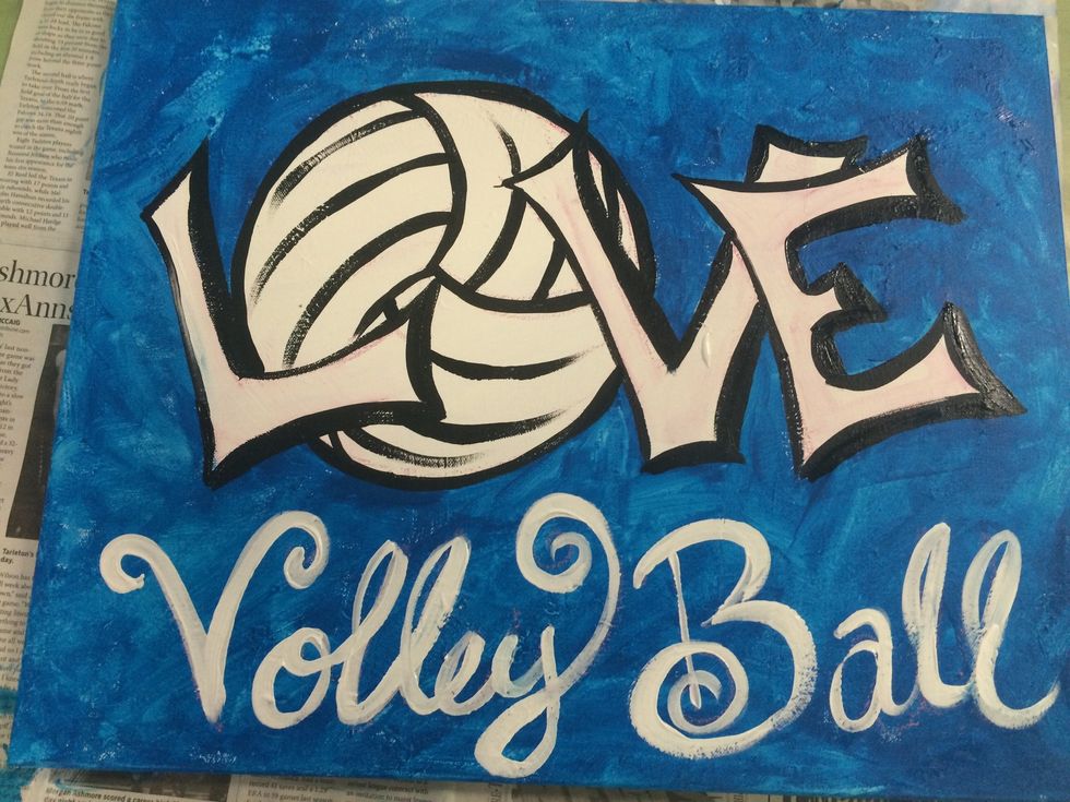 Use the thin brush to paint over your writing with white paint. The key to writing with a paint brush is to not push down to hard.