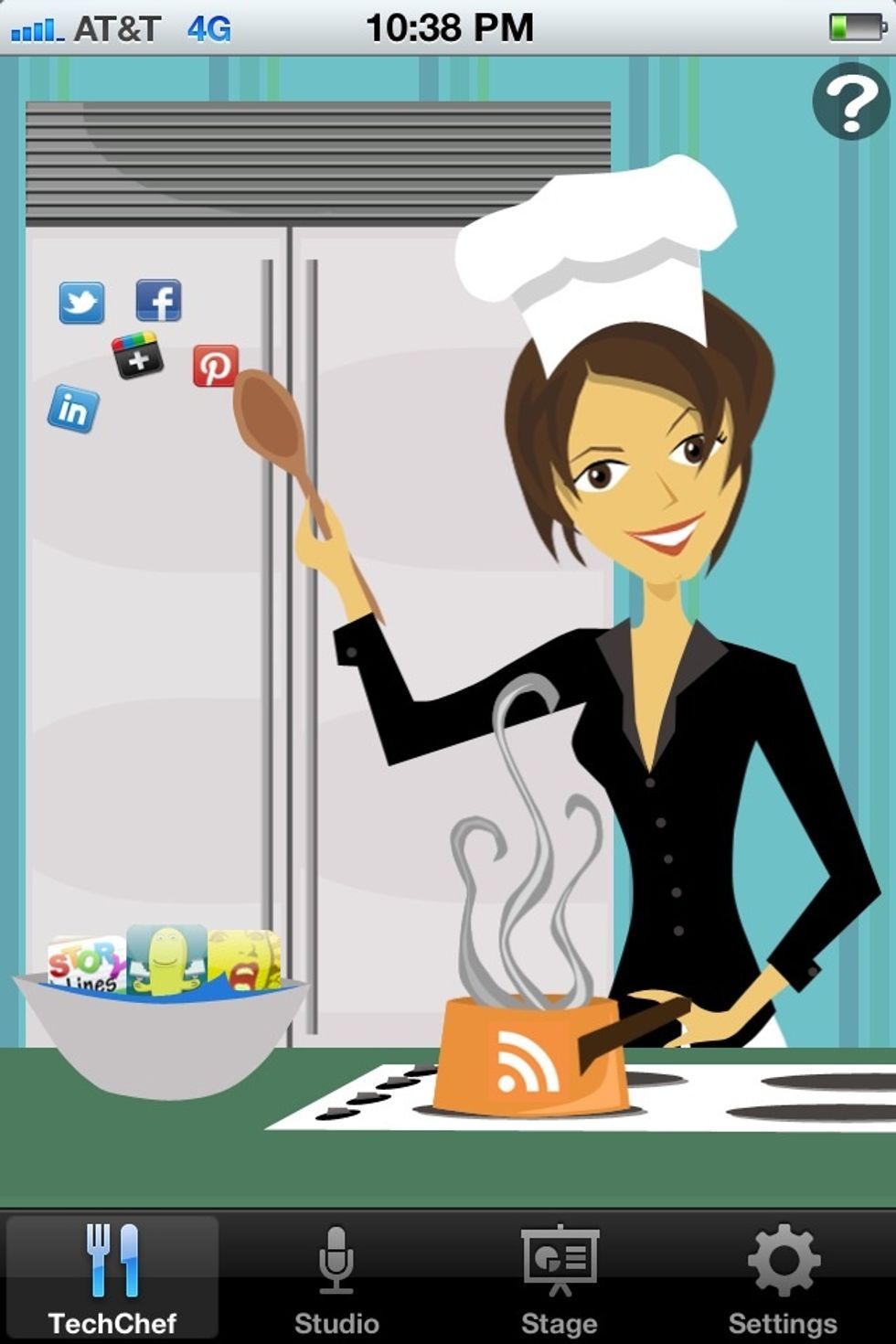 Use the touch screen to access the educational app database, get connected with social networks, and access the mobile version of the TechChef4u blog.