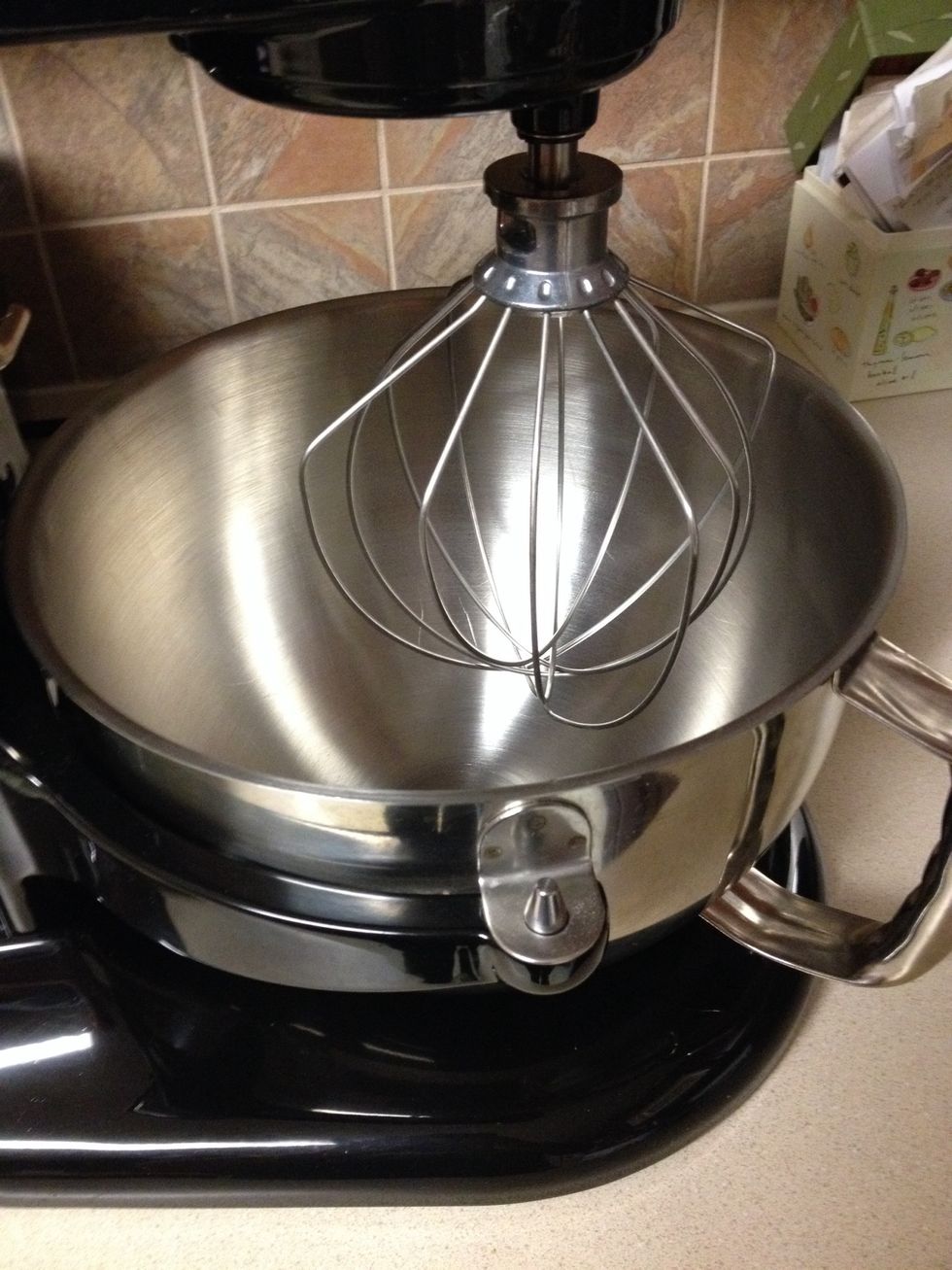 Use the whisk attachment for this part