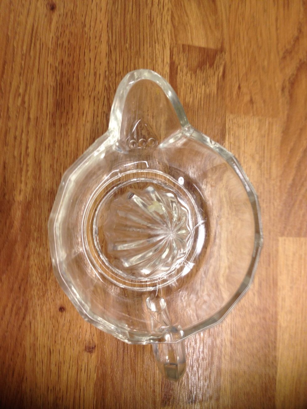 Use this tool to squeeze out the lemon/lime juice. At home I have an electric one but here at my parents' place I'm using more oldfashioned stuff!