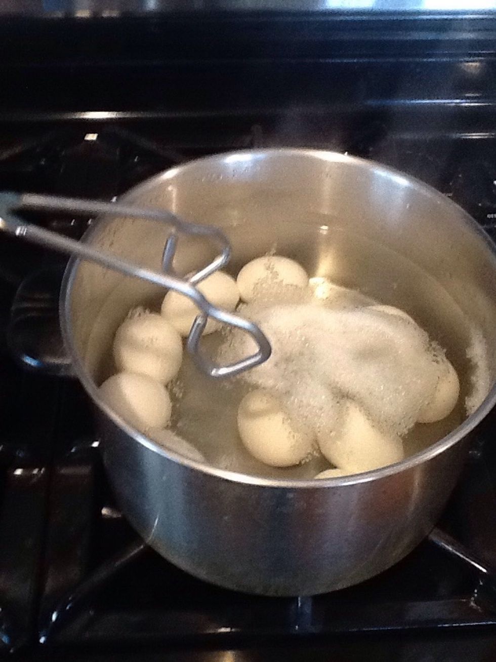 Use tongs to move them