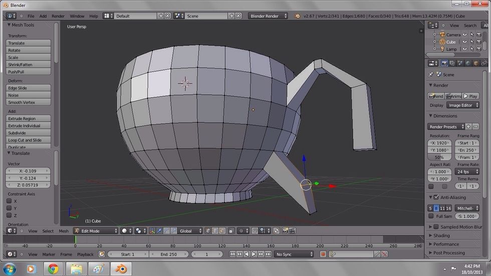 Use transform (shortcut G) to pull the vertices inward.