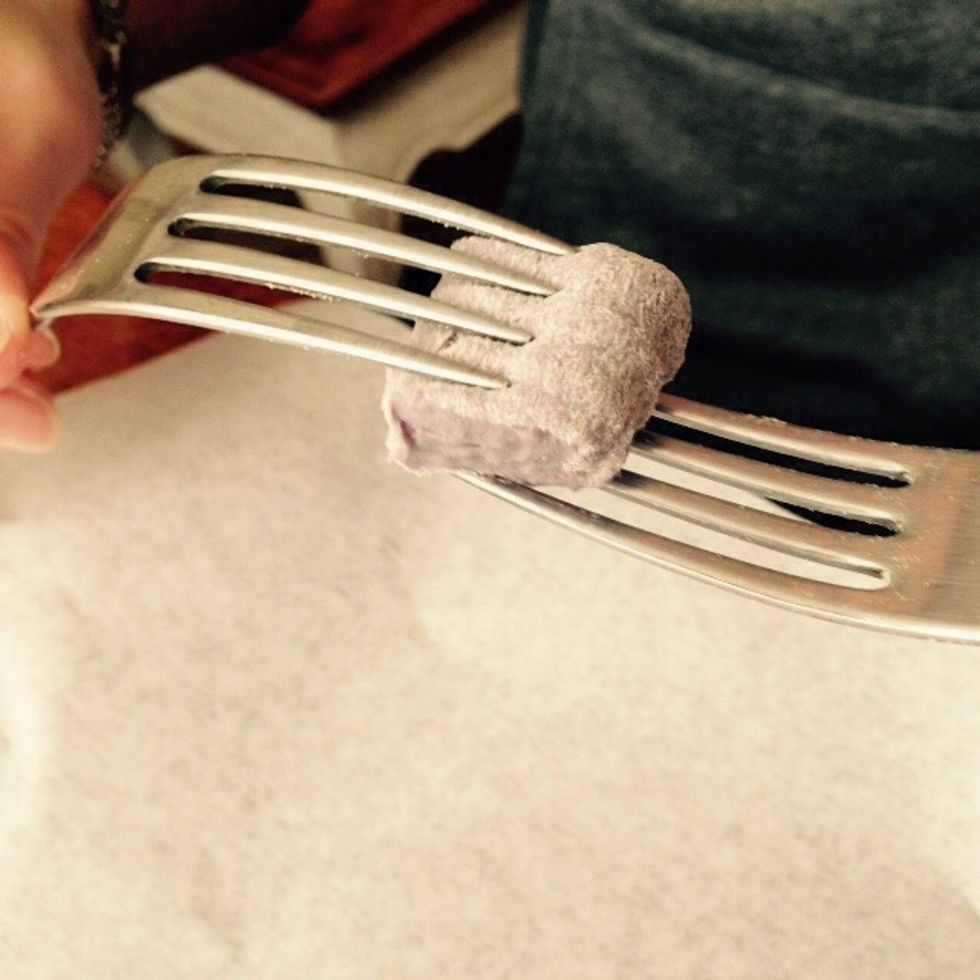 Use two forks to shape them