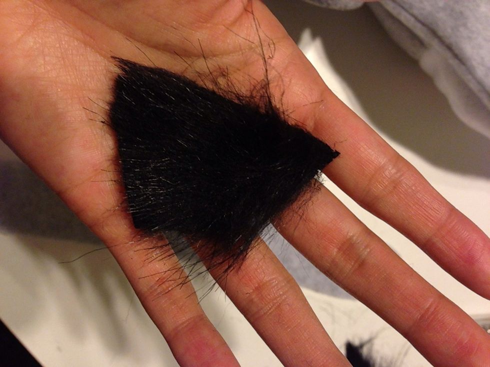 Use ur hair scrap and cut a small bushy tail end