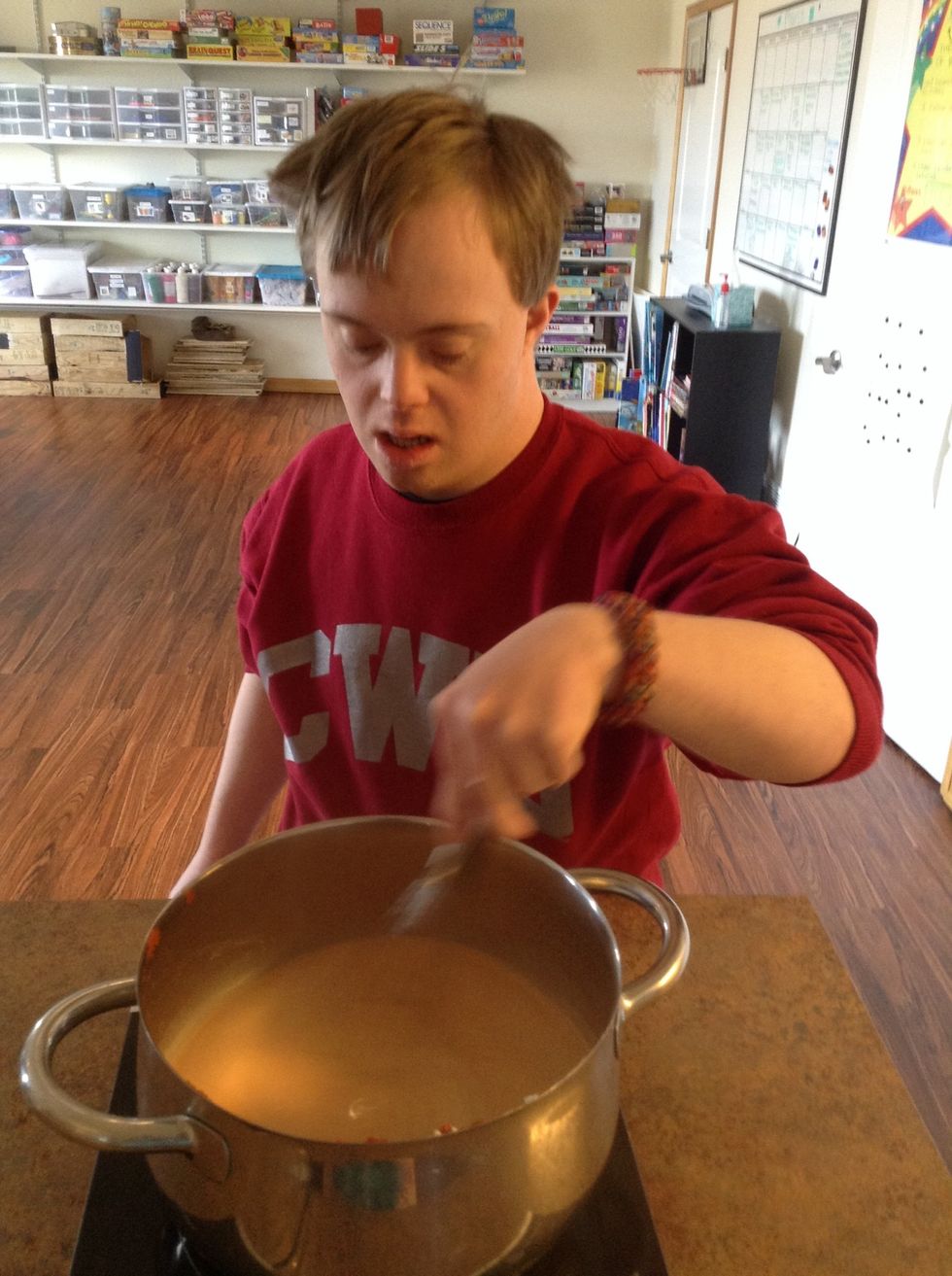 Use whisk and stir to combine