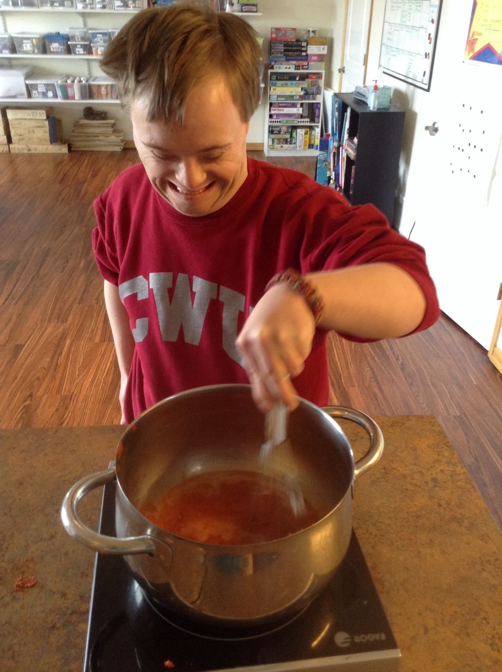 Use whisk to combine paste and coconut milk