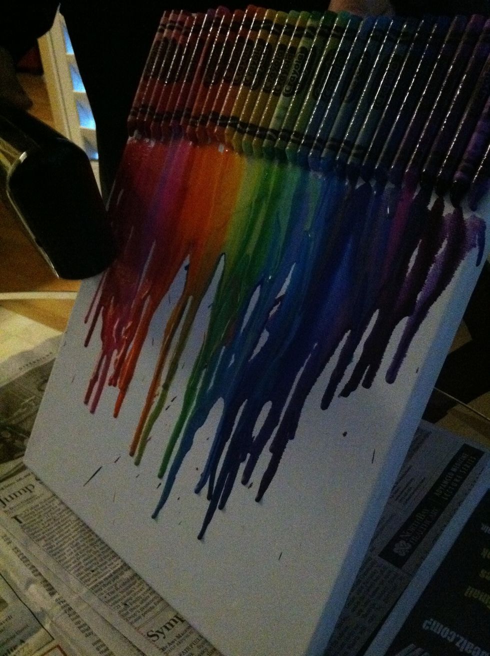 Use your blow dryer to melt crayons