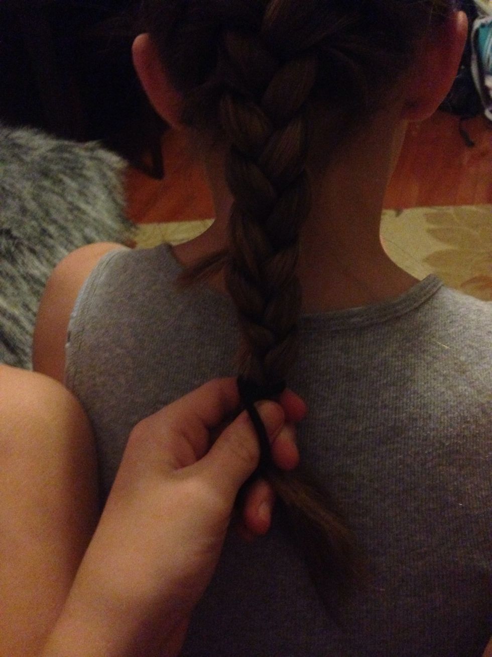 Use your hair tye to hold everything together!