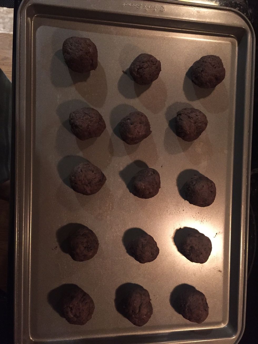 Use your hands and make small balls out of the Oreo mixture and put it the the fridge to chill for an hour