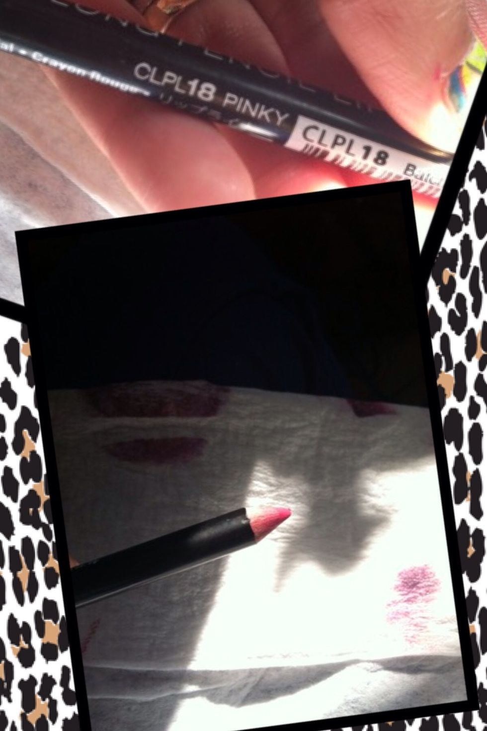 Use your pink liners around your lips like you normally would. I used NYX-