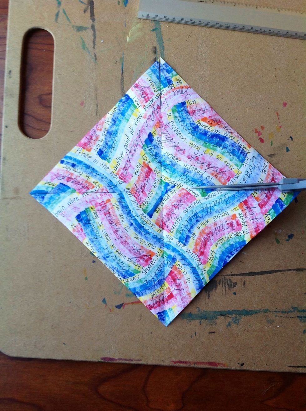 Use your scissors to cut the lines you just drew.