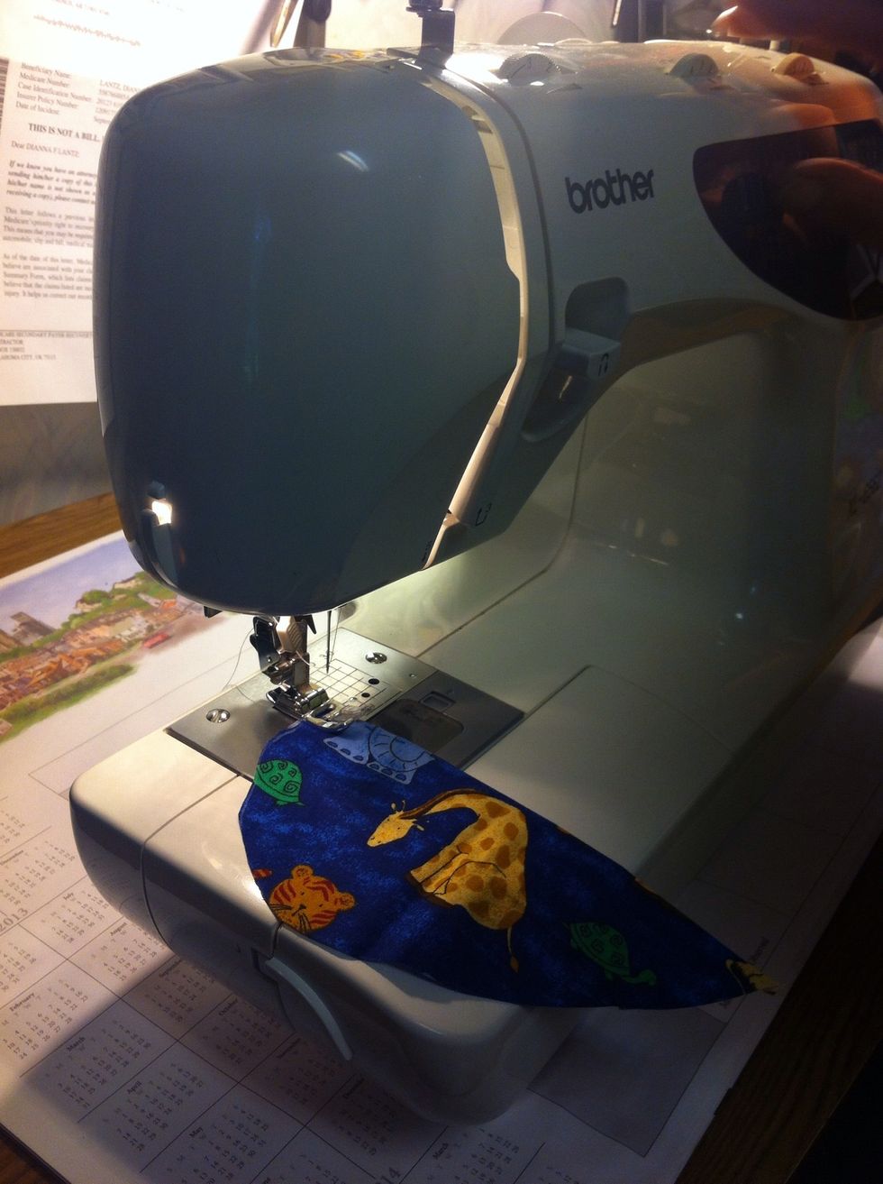 Use your sewing machine to add to the appearance of the cut pieces of fabric. This step is also optional!