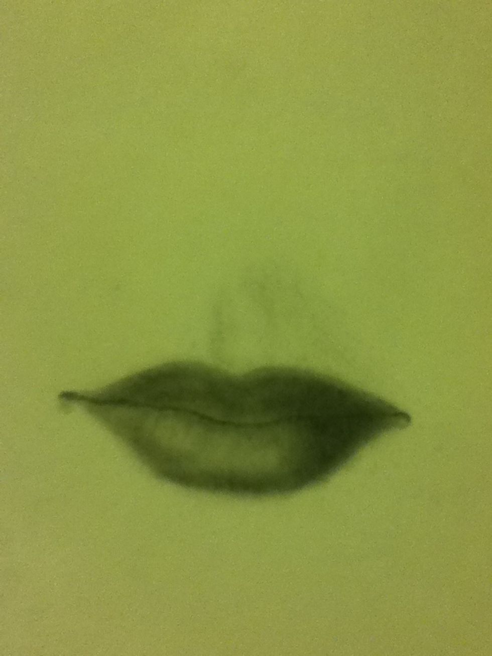 Use your small brush to shade your lips like this! You will probably have to do a few coats to get the lips nice and dark!