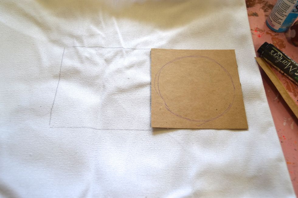 Use your square to block out your Tic Tac Toe board. I used a pencil first.