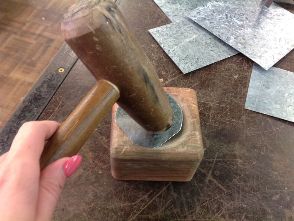 Use your tinmans mallet to mole your dish