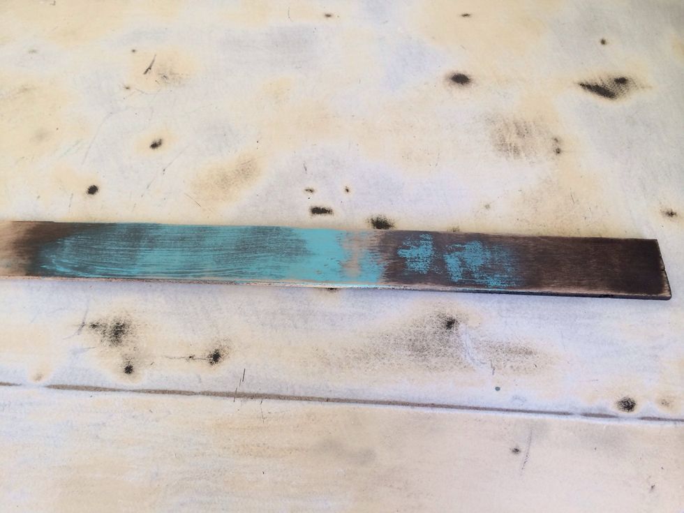 Used scrap wood to test out stain and paint. Decided I liked the look of stain then paint the best.