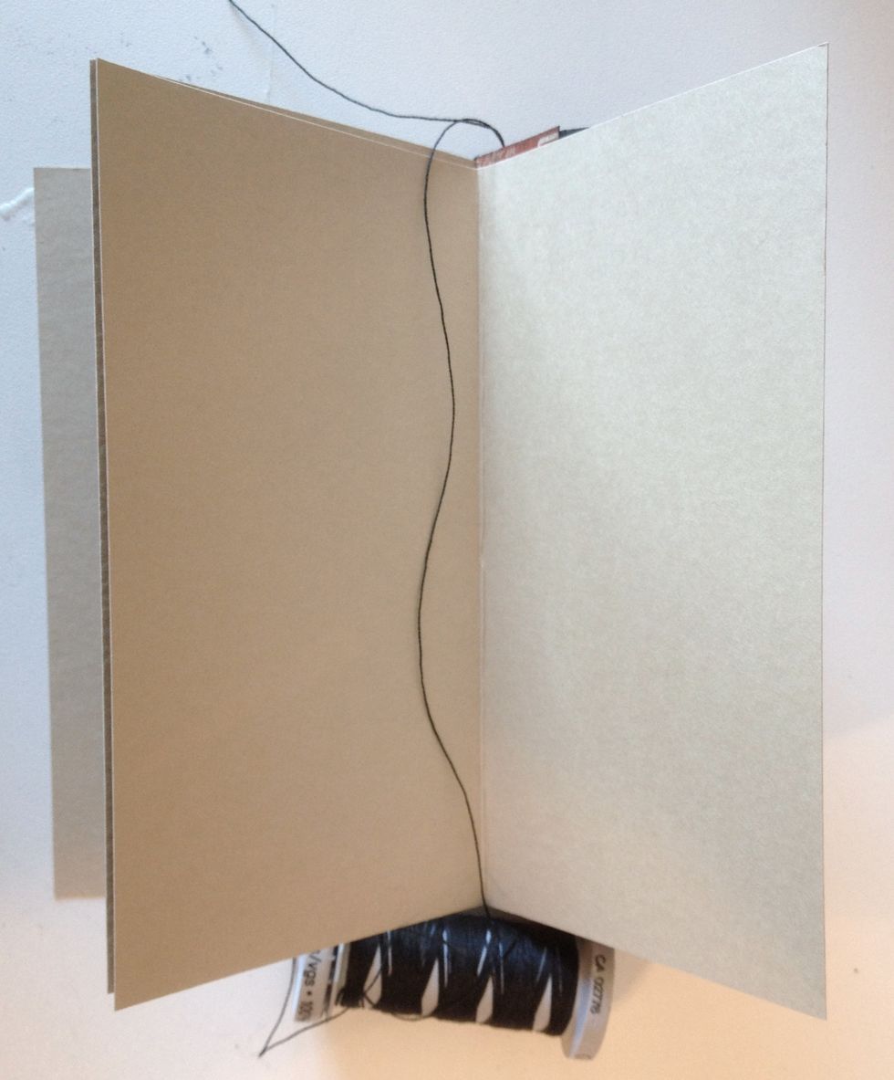 Used strong sewing thread around the spine and pages.