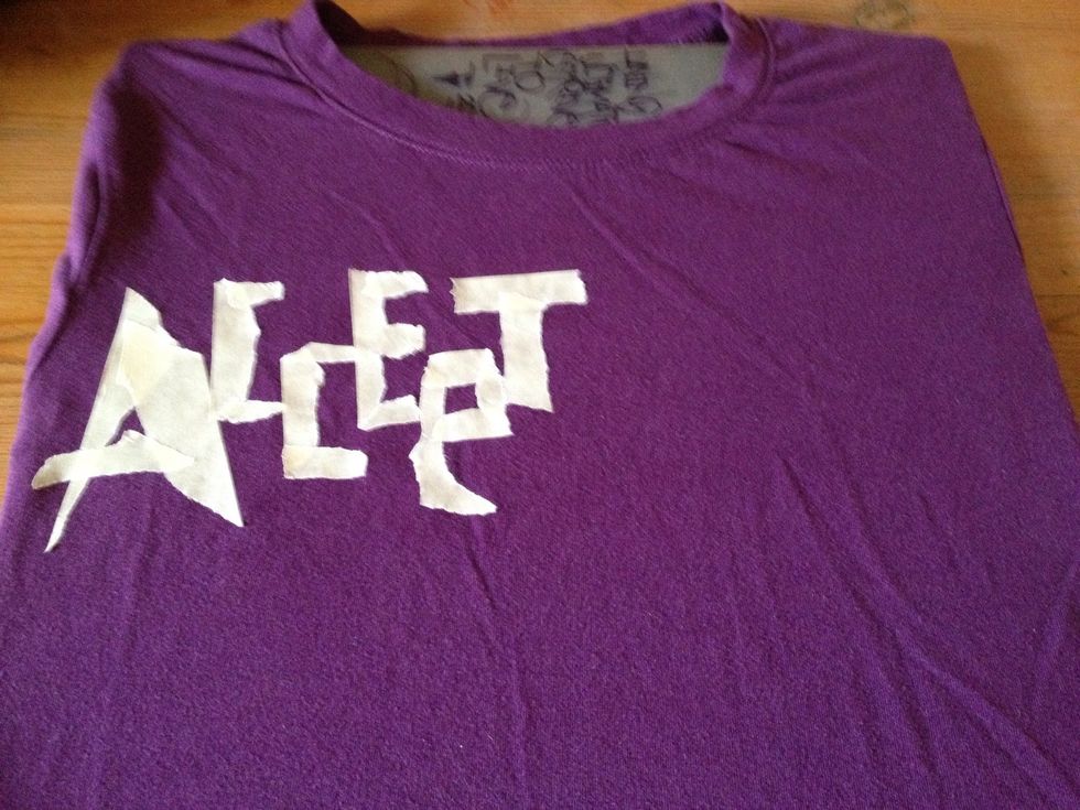 Used the painters tape to create the letters. Just rip out pcs and create the letters to ur imagination. That's the beauty of it!