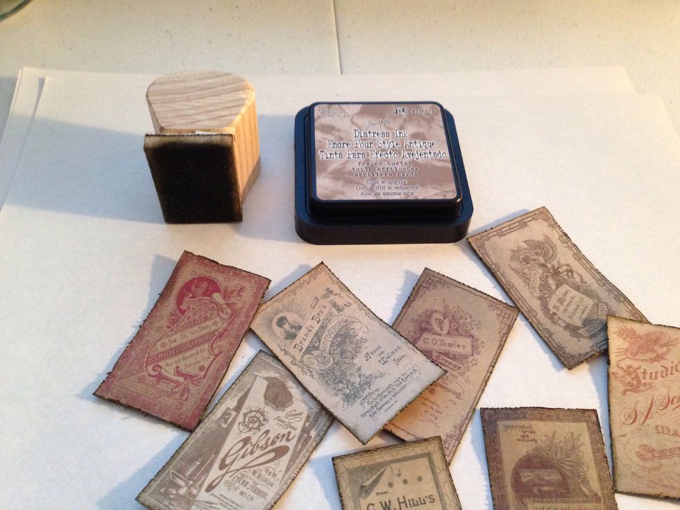 Used Tim Holtz's Frayed Burlap distress ink.