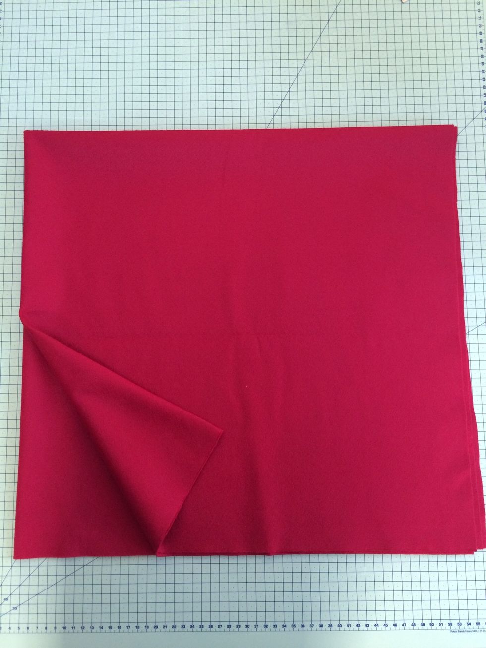 Using 1 mt square for the base , fold in half , then fold in half again