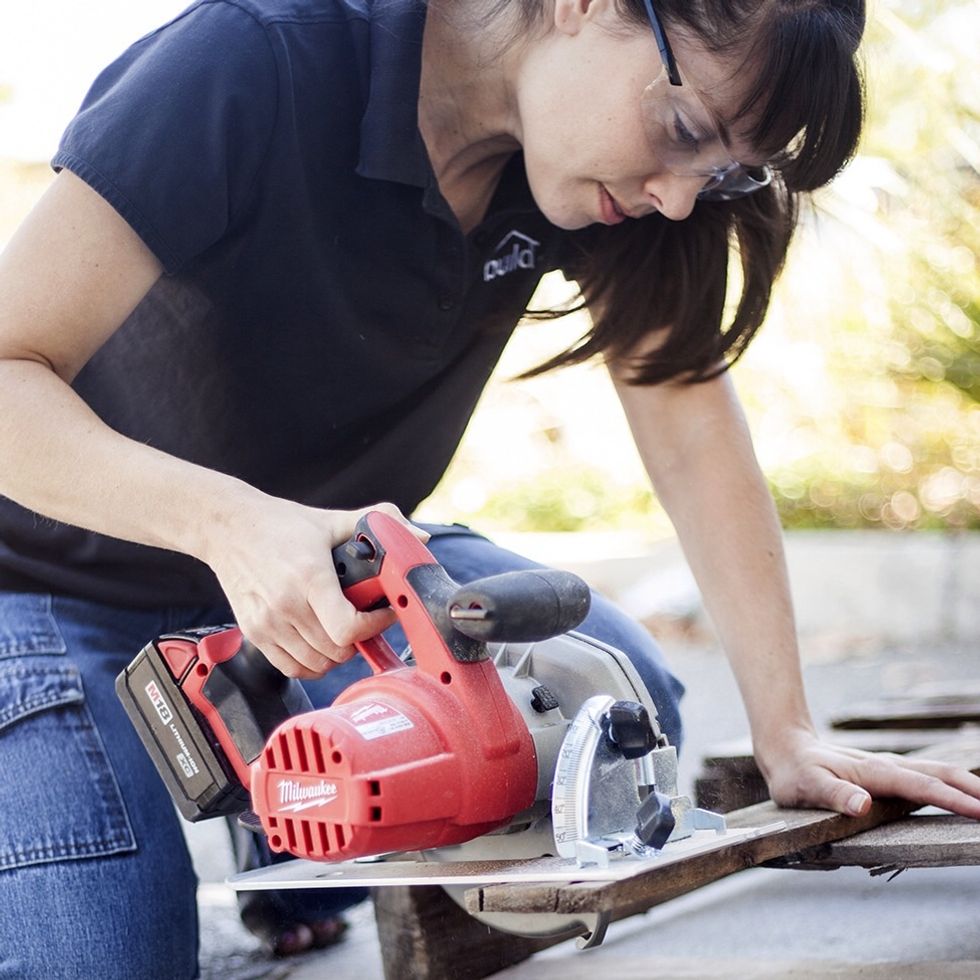 Using a circular saw, cut the boards to the desired length.