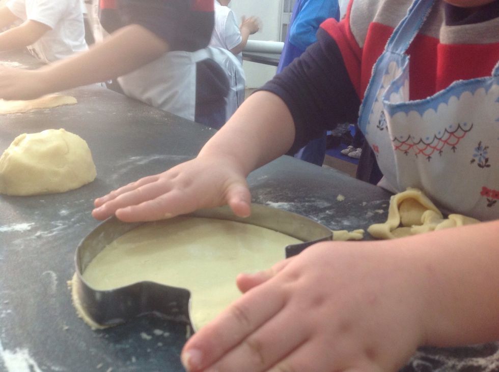 Using a cutter, cut out two shapes.