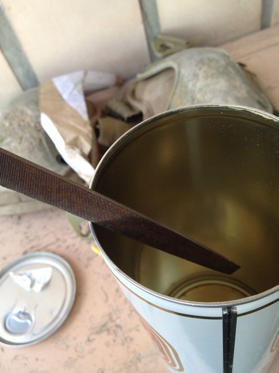 Using a file make sure the edges aren't sharp to avoid injury.