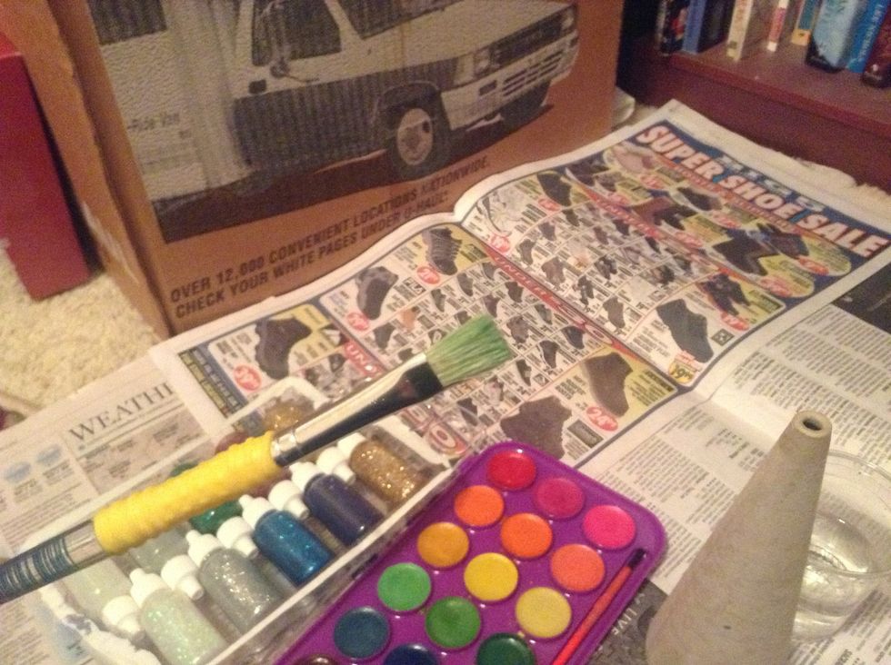 Using a flat, wide brush will make it easier to paint a wide area with one color.