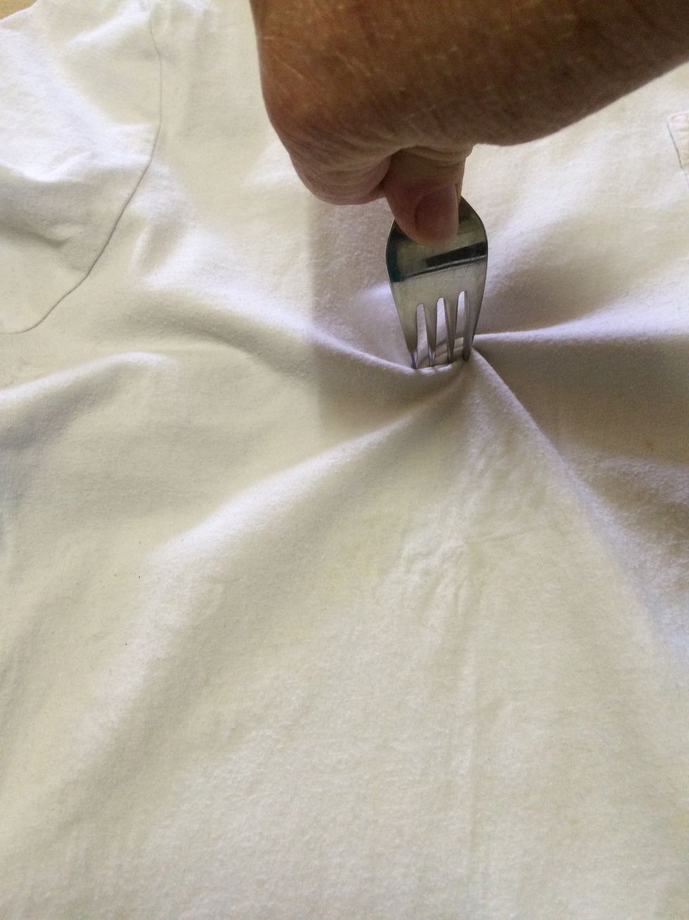 Using a fork I twisted to get a spiral pattern