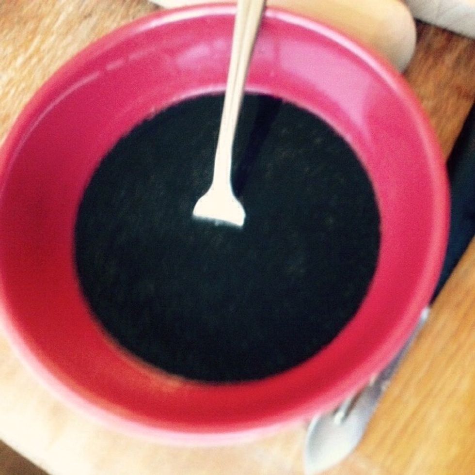 Using a fork stir well until the ink is evenly dissolved