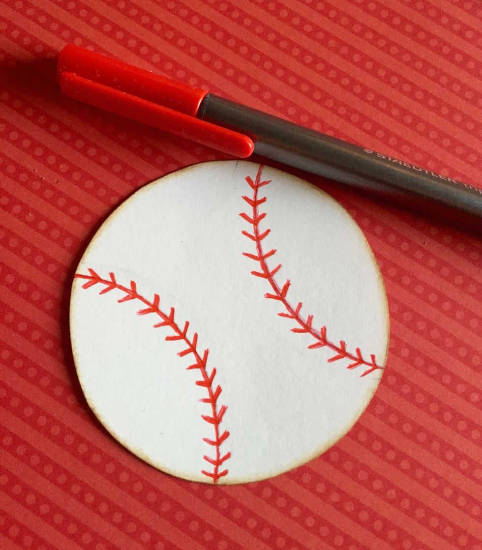 Using a marker or red pen trace your pencil marks and add multiple wide V's on the lines.