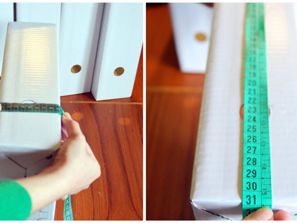 Using a measuring tape measure the length and width of the back of the box.